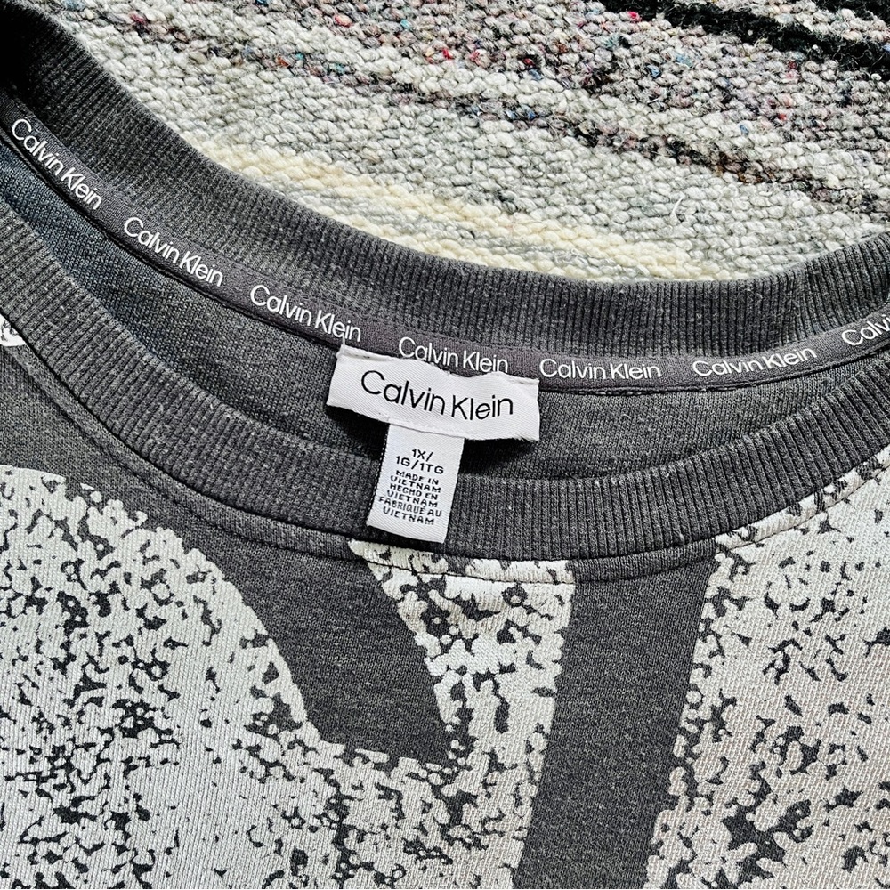 Silver print Calvin Klein graphic sweatshirt - Picture 5 of 8